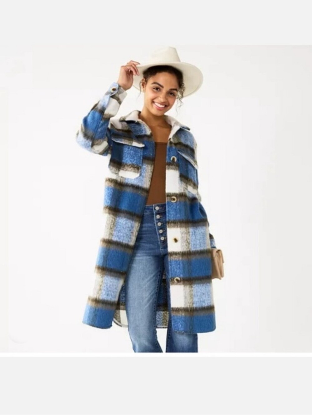SO Plaid Long Shacket